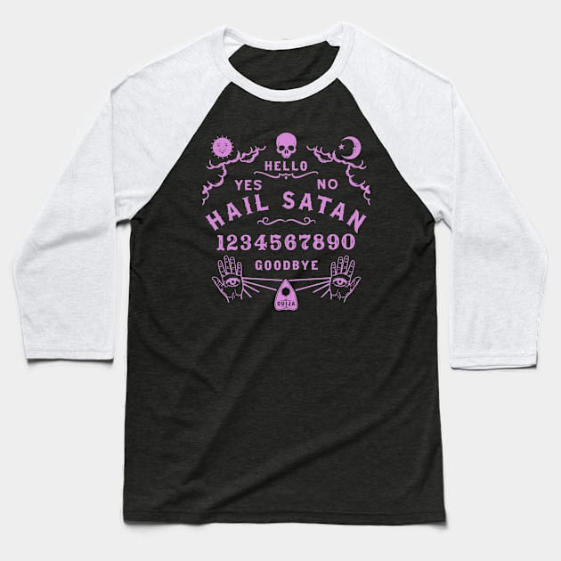 Hail Satan Ouija Board Baseball T-Shirt by Tshirt Samurai